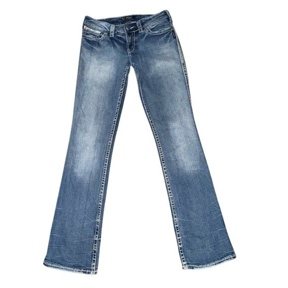 SILVER JEANS CO. Women's Suki Flap Bootcut Embroidered Jeans | Size 29x33